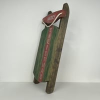 Image 2 of Wooden Merry Christmas Sled Red/Green