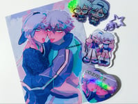 Image of COZMEZ acrylic charm button + sticker