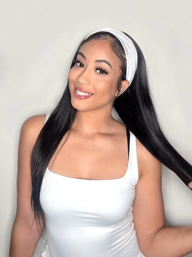 Straight Hair Headband Wig
