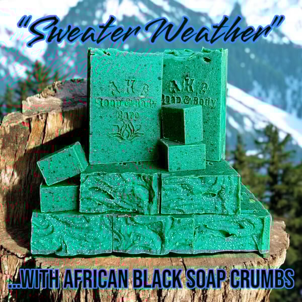 Image of “Sweater Weather” CP Soap with African Black Soap Crumbs & Coconut Milk