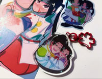 Image of THE ELUSIVE SAMURAI acrylic charm sticker and mini print