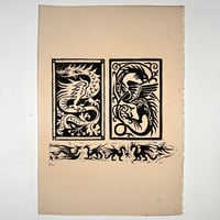 Image 4 of Dragon Diptych Linocut