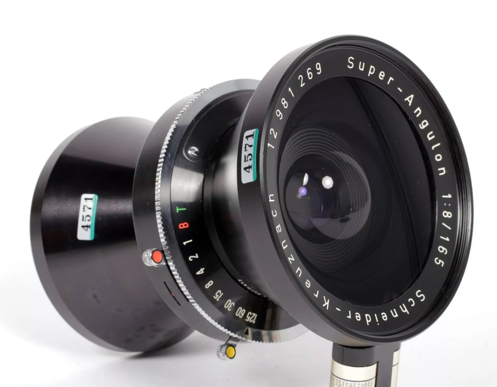 Image of Schneider Super Angulon 165mm F8 Lens in Copal #3 Shutter #4571