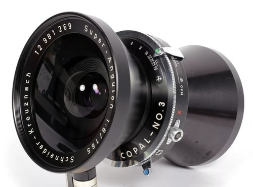 Image of Schneider Super Angulon 165mm F8 Lens in Copal #3 Shutter #4571