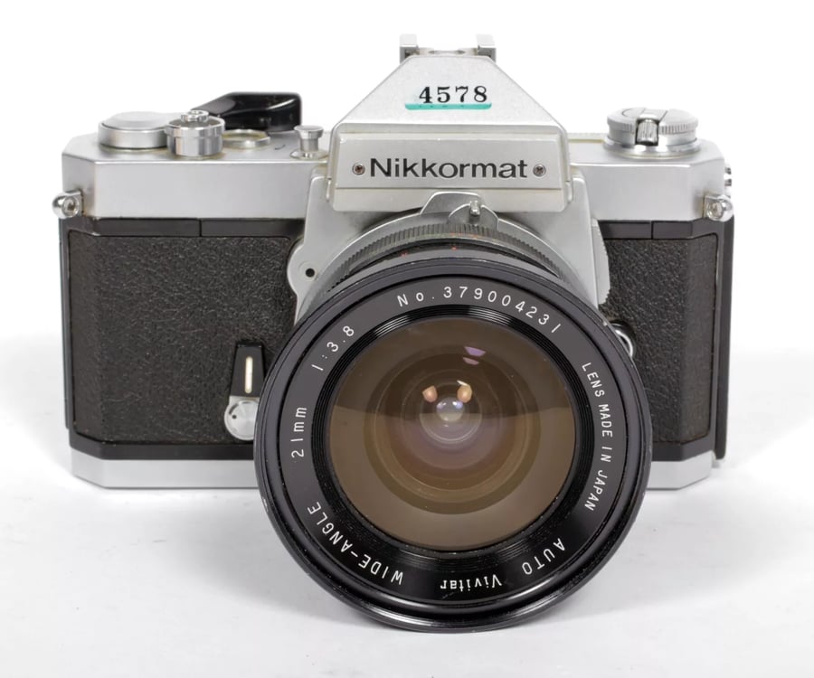 Image of Nikon Nikkormat FT2 35mm SLR film camera with 21mm F3.8 Ultra wide lens #4578