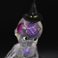 Image 3 of 4.5'' Large Witches Grimore Glow in the Dark Skeleton Halloween Special Double Cast Resin Figure