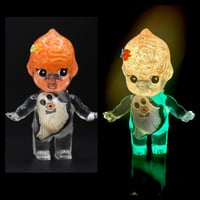 Image 1 of Floral Ghost Brain & Glow in the Dark Skeleton Halloween Special 3 inch Kilos Kewtie Resin Figure