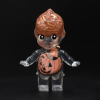 Image 2 of Glow in the Dark Brain Pumpkin Skeleton 3 inch Kilos Kewtie Halloween Special Resin Figure