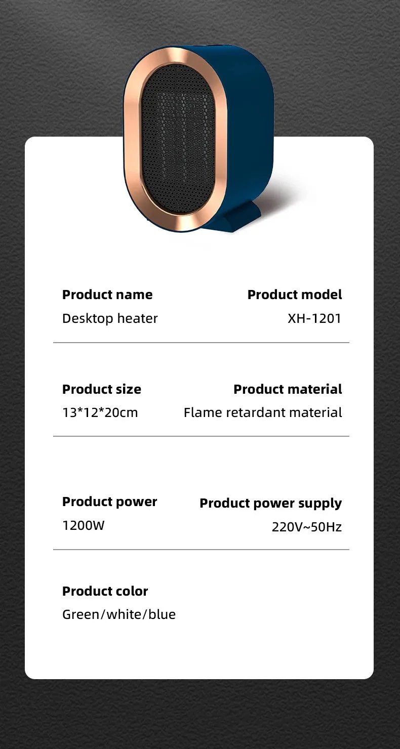 MSL 1200W Electric Heater Portable Desktop Fan Heater