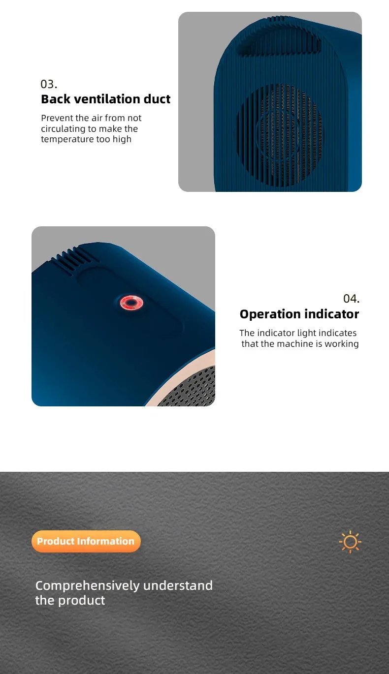 MSL 1200W Electric Heater Portable Desktop Fan Heater