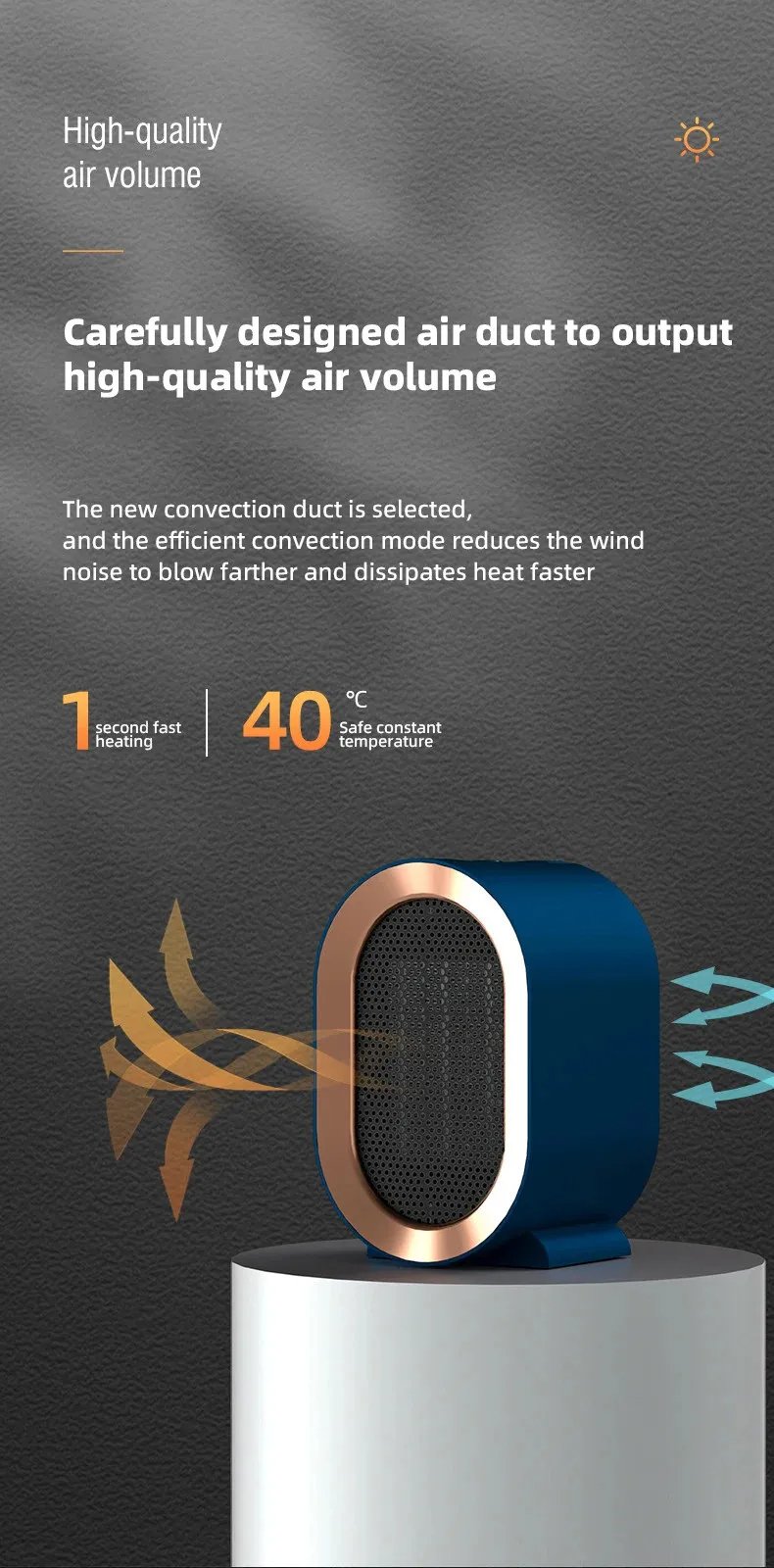 MSL 1200W Electric Heater Portable Desktop Fan Heater