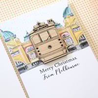 Image 3 of Merry Christmas from Melbourne. Melbourne Christmas Card. Melbourne Tram Cards.