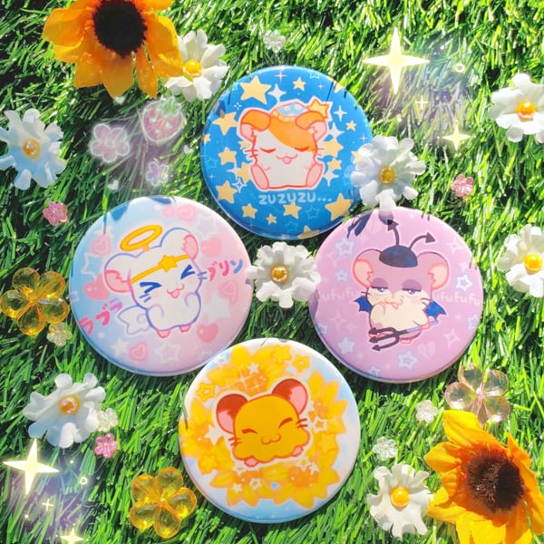 Image of hamtaro buttons 