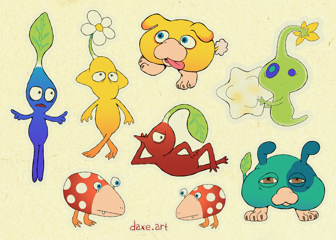 Pikmin sticker sheet