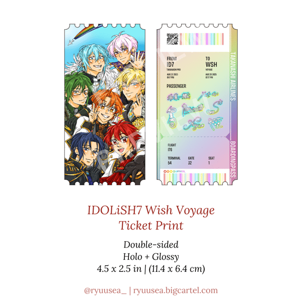 Image of [PREORDER] IDOLiSH7 Wish Voyage Ticket Print