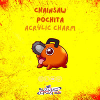 Orange Chainsaw Cat Dog Acrylic Charm