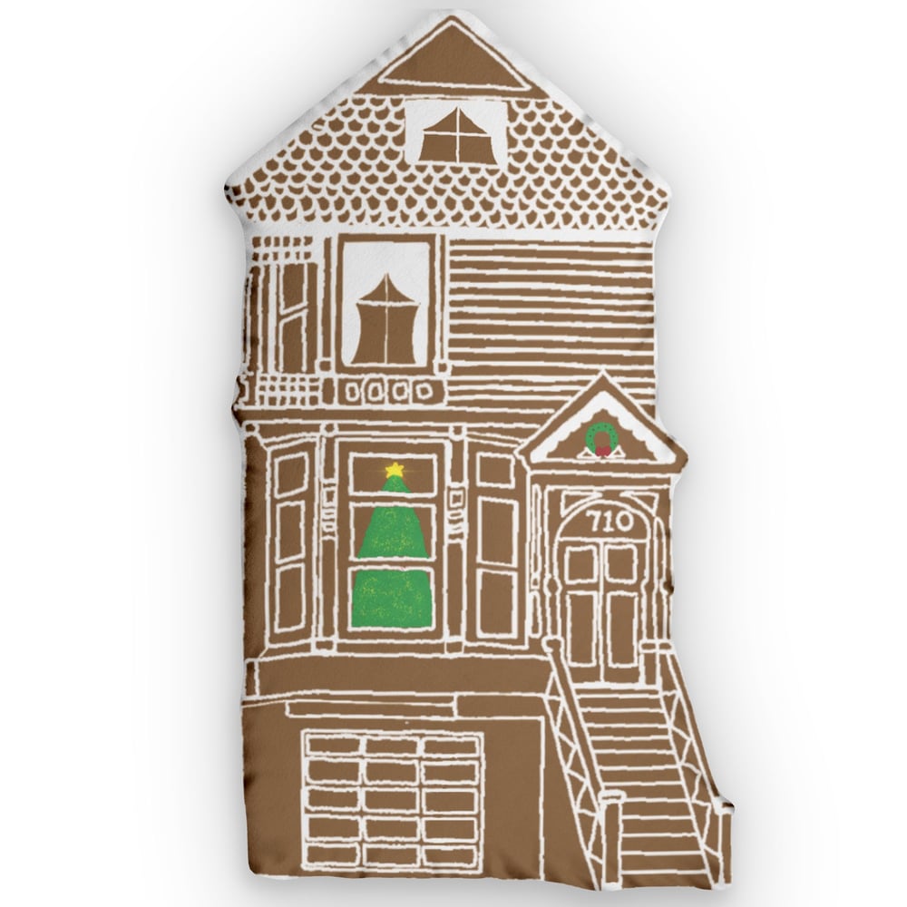 Image of “How sweet it is” Gingerdead Cookie shaped throw pillows