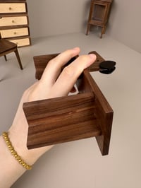 Image 7 of 1:6 Scale Miniature Dachshund Shoe Bench for Dollhouses – Walnut Wood