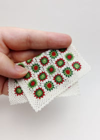 Image of Christmas Granny Circles Lap Blanket in 1:12 scale