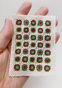 Image of Christmas Granny Circles Lap Blanket in 1:12 scale