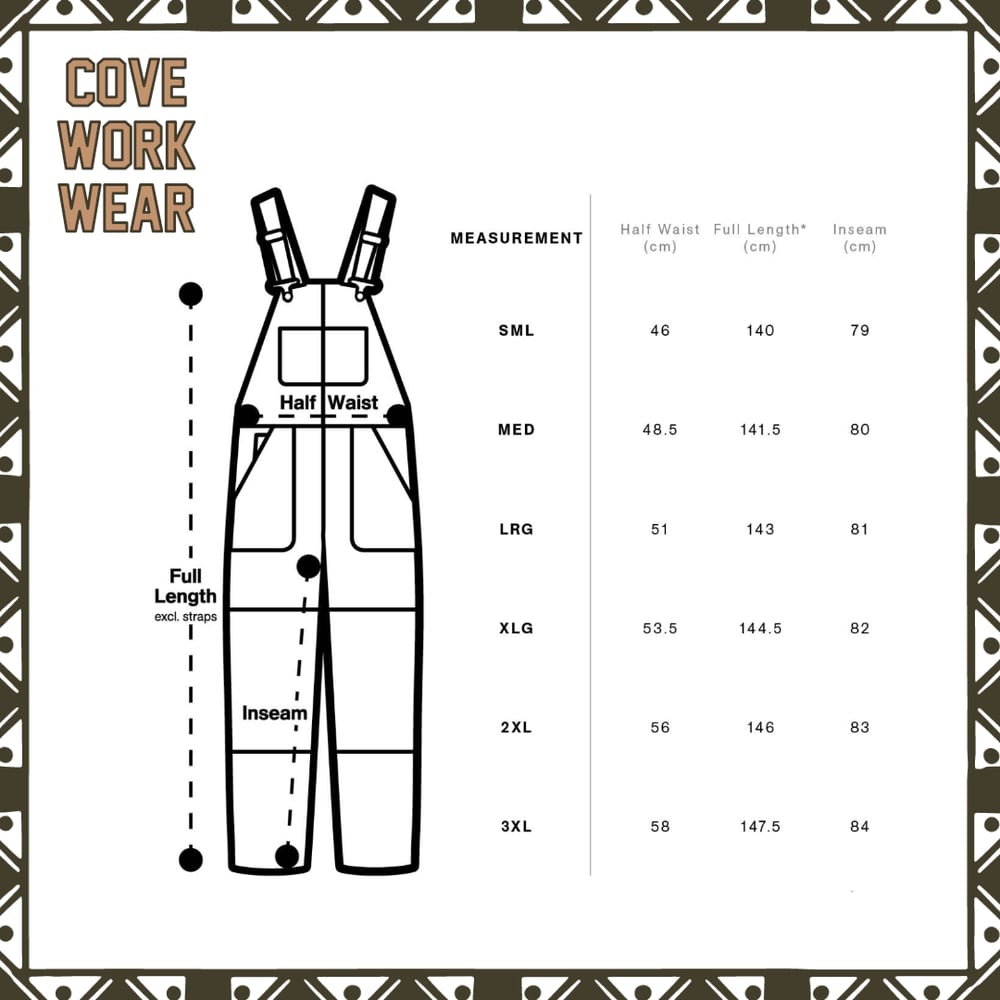 COVE WORKWEAR BLACK CANVAS DUNGAREES