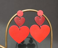 Image 8 of Boucles d'oreilles en cuir upcyclé- "Love to love me"