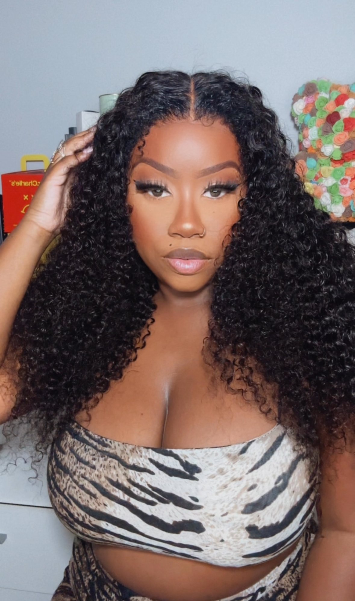 Image of 13”x4” Burmese Curly Lace Front Wig in 24” 