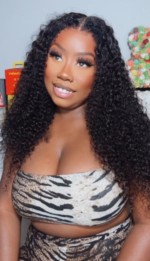 Image of 13”x4” Burmese Curly Lace Front Wig in 24” 