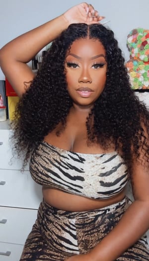Image of 13”x4” Burmese Curly Lace Front Wig in 24” 