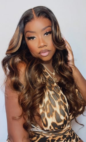 Image of 7”x5” Brown Balayage Closure Wig in 24”