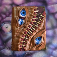 Image 3 of Brown Split Book - Hand Painted Eyes