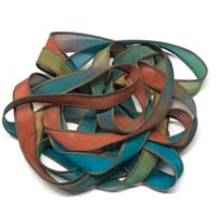 Image 3 of 1PC. COUNTY FAIR 42" hand dyed wrist wrap bracelet silk ribbon by COLOR KISSED SILK