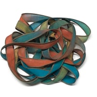 Image 4 of 1PC. COUNTY FAIR 42" hand dyed wrist wrap bracelet silk ribbon by COLOR KISSED SILK