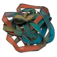 Image 2 of 1PC. COUNTY FAIR 42" hand dyed wrist wrap bracelet silk ribbon by COLOR KISSED SILK