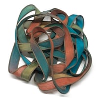 Image 5 of 1PC. COUNTY FAIR 42" hand dyed wrist wrap bracelet silk ribbon by COLOR KISSED SILK