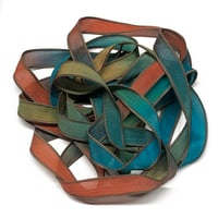 Image 6 of 1PC. COUNTY FAIR 42" hand dyed wrist wrap bracelet silk ribbon by COLOR KISSED SILK