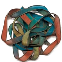 Image 7 of 1PC. COUNTY FAIR 42" hand dyed wrist wrap bracelet silk ribbon by COLOR KISSED SILK