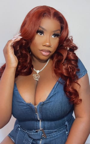 Image of Reddish Brown 7”x5” Lace Closure Wig in 24”