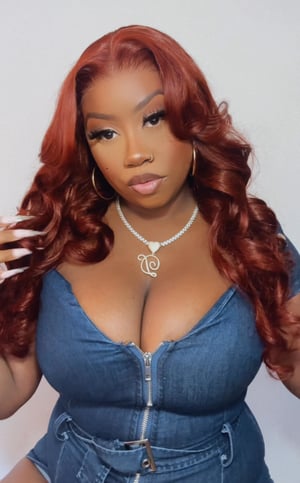 Image of Reddish Brown 7”x5” Lace Closure Wig in 24”