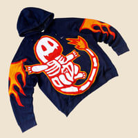 Image 2 of REWORKED NIKE CHARMANDER SKELETON CUT & SEWN HOODIE SIZE LARGE