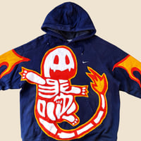 Image 3 of REWORKED NIKE CHARMANDER SKELETON CUT & SEWN HOODIE SIZE LARGE