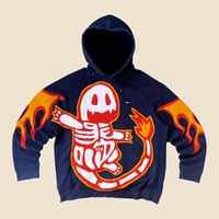 Image 1 of REWORKED NIKE CHARMANDER SKELETON CUT & SEWN HOODIE SIZE LARGE