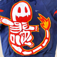 Image 5 of REWORKED NIKE CHARMANDER SKELETON CUT & SEWN HOODIE SIZE LARGE