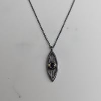 Image 1 of Deco Eye Necklace - Oxidized Silver