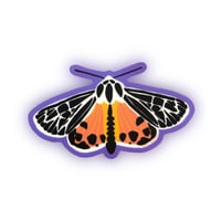 Image 1 of Moth (Purple Background) Sticker