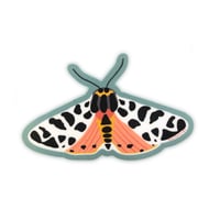 Image 1 of Moth (Teal Background) Sticker