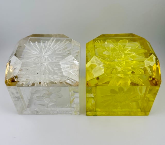 Image of Jumbo Mini Lucite Boxes- Clear or Yellow