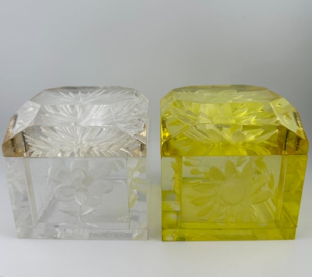 Image of Jumbo Mini Lucite Boxes- Clear or Yellow