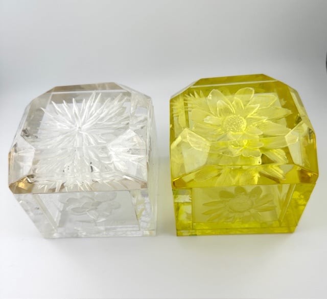 Image of Jumbo Mini Lucite Boxes- Clear or Yellow