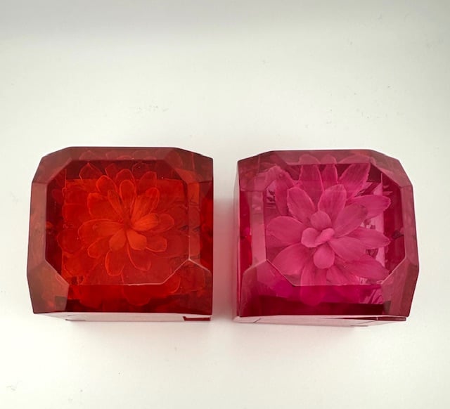 Image of  Mini Lucite Boxes (Garnet Red or Deep Pink)